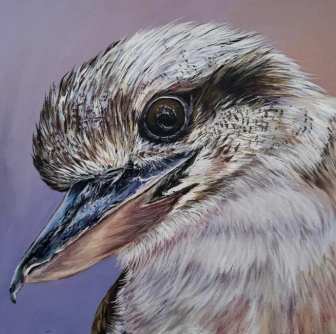 Laughing kookaburra wildlife Bird acrylic painitngs 