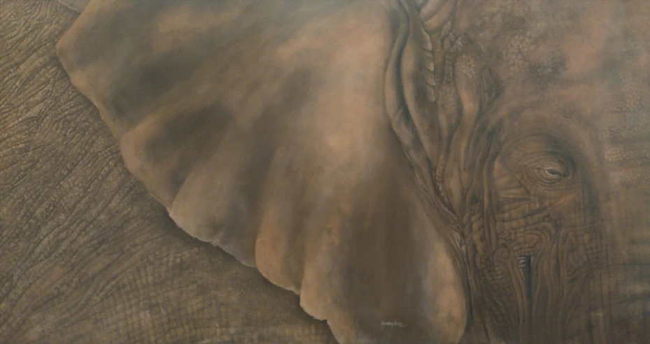 elephant skin close up acrylic  wildlife painting Hardeep art